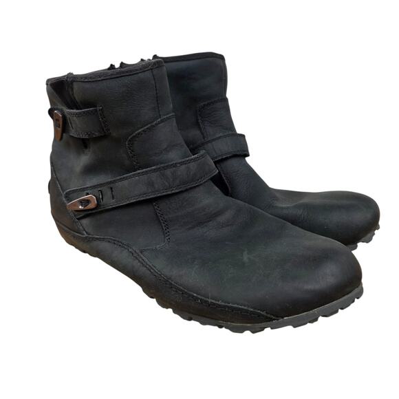 Merrell Duo Haven Waterproof Ankle Boots Black Leather Outdoor Women's Size 9.5 - Picture 1 of 9